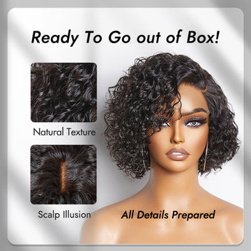 Mature Boss Short Pixie Cut Water Wave Glueless Minimalist HD Lace Wig-04