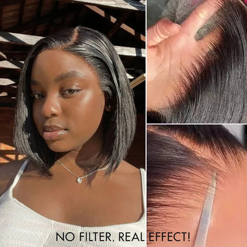 PreMax Wigs - Natural Black / Blonde Highlight C Part Glueless Lace Front Bob Wig-10