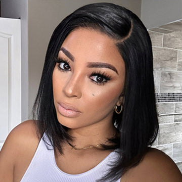 Put On & Go Blunt Cut Straight Bob Minimalist HD Lace Glueless C Part Wig-29