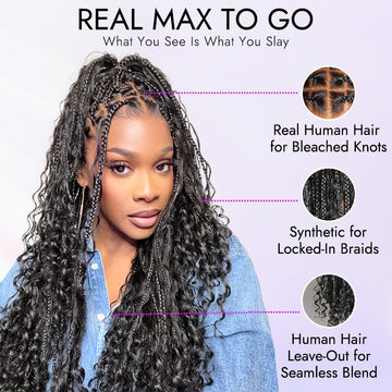 Special Offer | Flexi-Fit Invisi Drawstring Cap Full Lace Knotless Boho Curls Braided Long Wig Super Natural Scalp-04