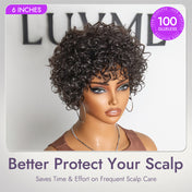 Beginner Friendly Throw On & Go Short Bouncy Curls with Bangs Glueless Wig 100% Human Hair-02