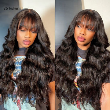 Luvme All-Day Comfort™ Wig Loose Body Wave Glueless 7x6 Closure HD Lace Human Hair Wig with Bangs Pre-Cut Lace-35
