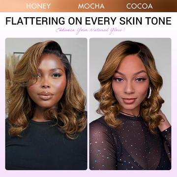 Bouncy Blonde Light Weight Left C Part Loose Wave Glueless 5x5 Closure Lace Wig Breathable Cap-04