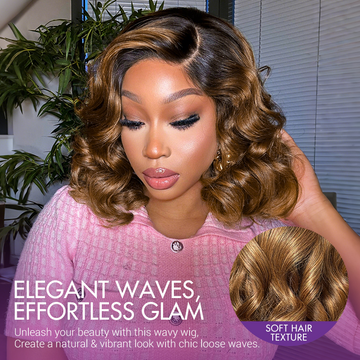 Bouncy Blonde Light Weight Left C Part Loose Wave Glueless 5x5 Closure Lace Wig Breathable Cap-06