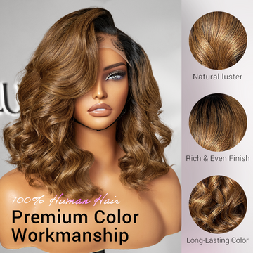 Bouncy Blonde Light Weight Left C Part Loose Wave Glueless 5x5 Closure Lace Wig Breathable Cap-03