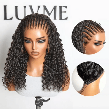 Readitress™ | PreMax Wigs Knotless Fulani Braids Deep Wave Glueless Ear-to-ear 13x6 Frontal HD Lace Wig Human Hair Flexi-Fit Drawstring Cap-01