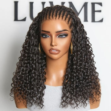 Readitress™ | PreMax Wigs Knotless Fulani Braids Deep Wave Glueless Ear-to-ear 13x6 Frontal HD Lace Wig Human Hair Flexi-Fit Drawstring Cap-07