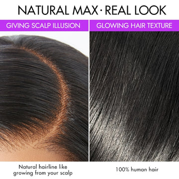 PreMax Wigs | Super Natural Hairline Silky Straight Glueless 13x4 Frontal Lace Wig Human Hair Pre-Cut Lace-10