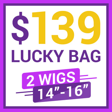 Lucky Bag 2 Wigs |(VALUED $278 ) 14-16 Inches  | Random Color & Lace Type  | Ships to US Only*-01