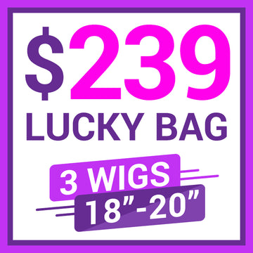 Lucky Bag 3 Wigs (VALUED Up To $478 ) 18-20 Inches  | Random Color & Lace Type  | Ships to US Only*-07
