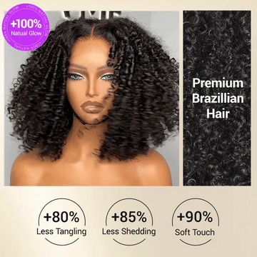 Coily Curly 5x5 Closure HD Lace Glueless Pre-Cut Wig with Breathable Cap-22