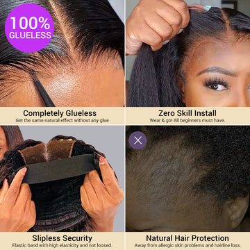 Coily Curly 5x5 Closure HD Lace Glueless Pre-Cut Wig with Breathable Cap-25