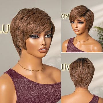 Mature Boss Glueless Throw On & Go Short Pixie Cut Wig with Bangs Breathable Cap - US Only-08