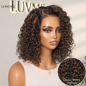 Wet and Wavy Brown Highlight Glueless 5x5 Closure Pre-Cut Lace Water Wave Wig-04