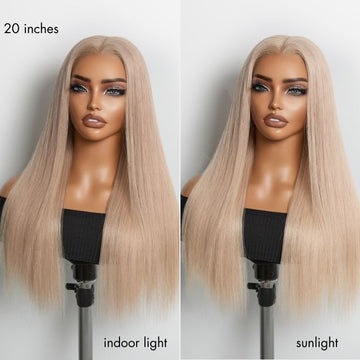 NatureMAX 180% Density Ash Blonde Silky Straight Glueless Ear-to-ear 13x4 HD Lace Front Wig Pre-Cut Lace Flexi-Fit Drawstring Cap-07