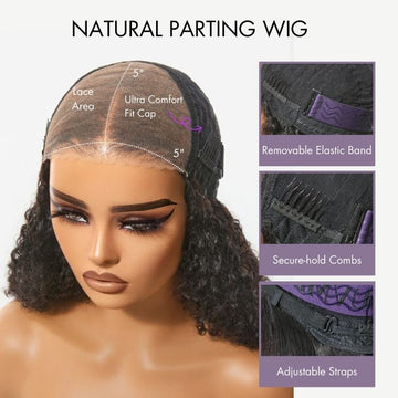 Wet and Wavy 5x5 Closure Pre-Cut Lace Water Wave Wig Glueless Side Part Human Hair Wig-12