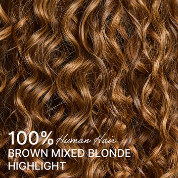 Ombre Brown Highlight Boho Braids Deep Curly Glueless 5x5 Closure Pre-Cut Lace Short Curly Wig 100% Human Hair-06