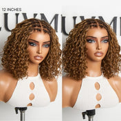 Readitress™ Boho Braids Deep Curly Glueless 5x5 Closure Lace with Braided Top Human Hair Wig Pre-Cut Lace-65