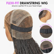 Readitress™ HD Full Lace Knotless Boho Curls Braided Bob Wig Flexi Fit Invisi Drawstring Cap-41