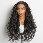 Readitress™ French Curl Knotless Boho Braids HD Full Lace Long Wig Flexi Fit Invisi Drawstring Cap - US Only-32