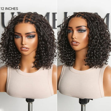 Readitress™ Boho Braids Deep Curly Glueless 5x5 Closure Lace with Braided Top Human Hair Wig Pre-Cut Lace-68