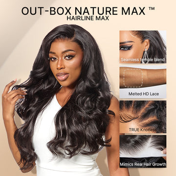 NatureMAX™ 200% / 250% Density Loose Wave Glueless 13x6 HD Lace Front Wig Human Hair Pre-Cut Lace Flexi-Fit Drawstring Cap-16
