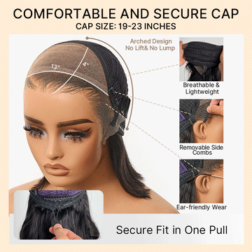 NatureMAX™ 200% / 250% Density Loose Wave Glueless Ear-to-ear 13x4 HD Lace Front Wig Pre-Cut Lace Flexi-Fit Drawstring Cap-18