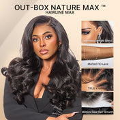 NatureMAX™ 250% Density Loose Wave Glueless Ear-to-ear 13x4 HD Lace Front High Density Wig Pre-Cut Lace Flexi-Fit Drawstring Cap-13