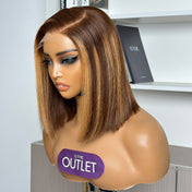 Special Deal | Honey Blonde Highlight Glueless 5x5 HD Lace Silky Bob Wig 100% Human Hair-01
