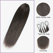 Pre-Separated Feather Crochet Human Hair Extensions Silky Straight Protective Style with Free Gifts-03