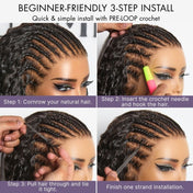 Pre-Separated Feather Crochet Human Hair Extensions Silky Straight Protective Style with Free Gifts-04