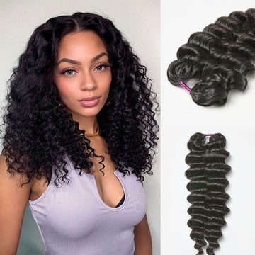 Pre-Separated Feather Crochet Human Hair Extensions Deep Wave Protective Style with Free Gifts-06