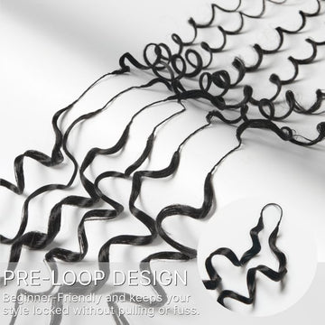 Pre-Separated Feather Crochet Human Hair Extensions Deep Wave Protective Style with Free Gifts-03