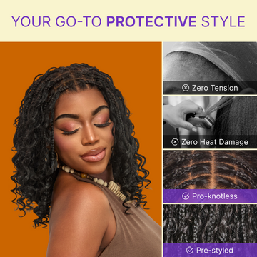 Special Deal | HD Full Lace Knotless Boho Curls Braided Bob Wig Flexi Fit Invisi Drawstring Cap-05