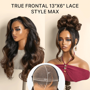 NatureMAX 200% Density Ombre Brown Loose Wave Glueless 13x6 HD Lace Front Wig Human Hair Pre-Cut Lace Flexi-Fit Drawstring Cap-03