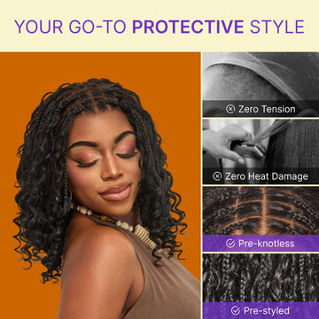 New Customers Only | HD Full Lace Knotless Boho Curls Braided Bob Wig Flexi Fit Invisi Drawstring Cap-05