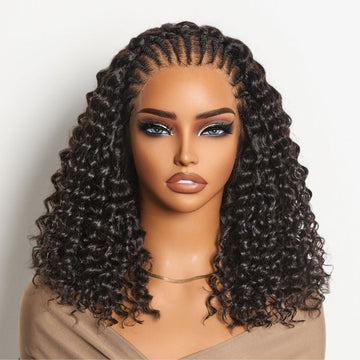 Readitress Knotless Fulani Braids Deep Wave Glueless Ear-to-ear 13x4 Frontal HD Lace Wig Human Hair-02