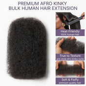Readitress Afro Kinky Bulk Human hair for Dreadlock Extensions,Repair Locs, Twists and Braids-02