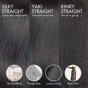 Put On and Go Blonde Highlight Yaki Straight Blunt Cut Bob Glueless Minimalist Lace Short Wig with Bangs-06