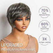 Exclusive Sale | Throw On & Go Short Cut with Bangs Wig Ultra Comfort Cotton Cap Glueless Wig Hair Loss Friendly - US Only-12
