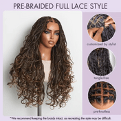 Readitress™ French Curl Knotless Boho Braids HD Full Lace Long Wig Flexi Fit Invisi Drawstring Cap - US Only-27