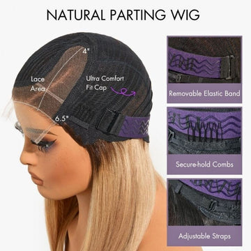 Ready to Go Blonde Highlight Water Wave Short Curly Bob Wig Glueless Minimalist HD Lace Wig Pre-Cut Lace-10