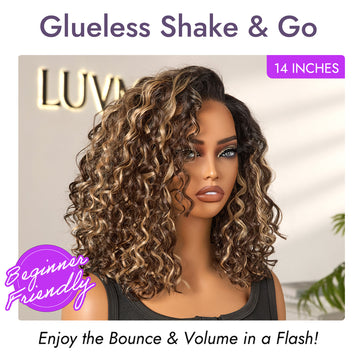 Ready to Go Blonde Highlight Water Wave Short Curly Bob Wig Glueless Minimalist HD Lace Wig Pre-Cut Lace-03