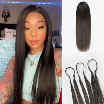 Readitress™ Pre-Separated Feather Crochet Human Hair Extensions Deep Wave / Silky Straight Protective Style with Free Gifts-09