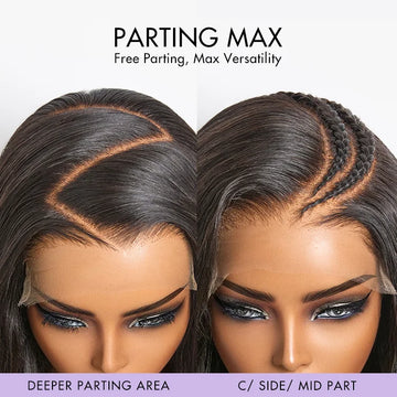 Parting Details of PartingMax Black Wand Curly 7x6 HD Lace Glueless Wig Pre-Cut Lace