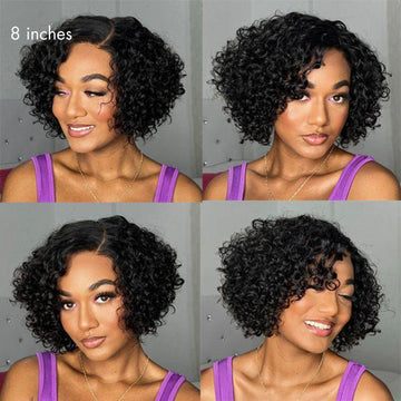 Special Deal | Trendy Short Cut Curly Minimalist HD Lace Glueless Side Part Wig 100% Human Hair