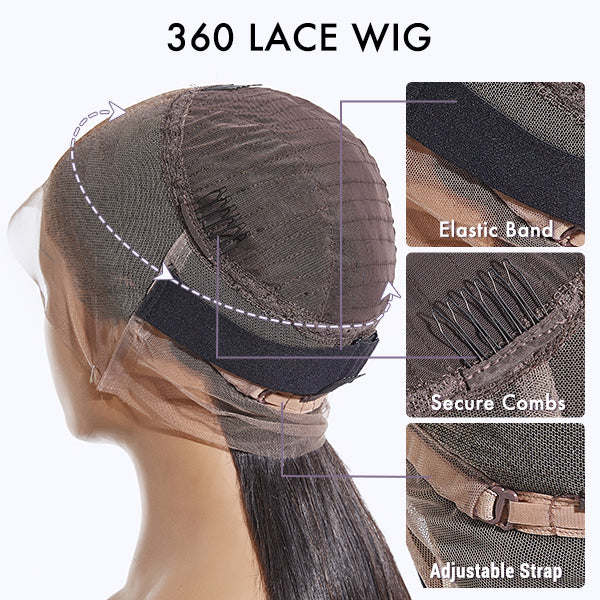 Luvme Hair 180% Density | 360 Lace Pre-Plucked Long Wig 100% Human Hair (Body Wave / Straight / Water Wave)