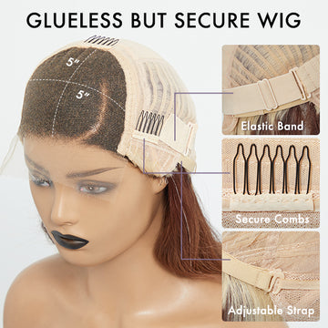 Limited Design | Brown Blonde Ombre Body Wave 5x5 Closure HD Lace Glueless Side Part Wig 100% Human Hair