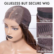 Beyon-Inspired | Blonde Brown Highlight Loose Wave 5x5 Closure Lace C Part Long Wig 100% Human Hair