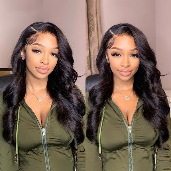 Luvme Hair 180% Density | Classy Natural Black Body Wave 13x4 Frontal Lace Side Part Long Wig 100% Human Hair